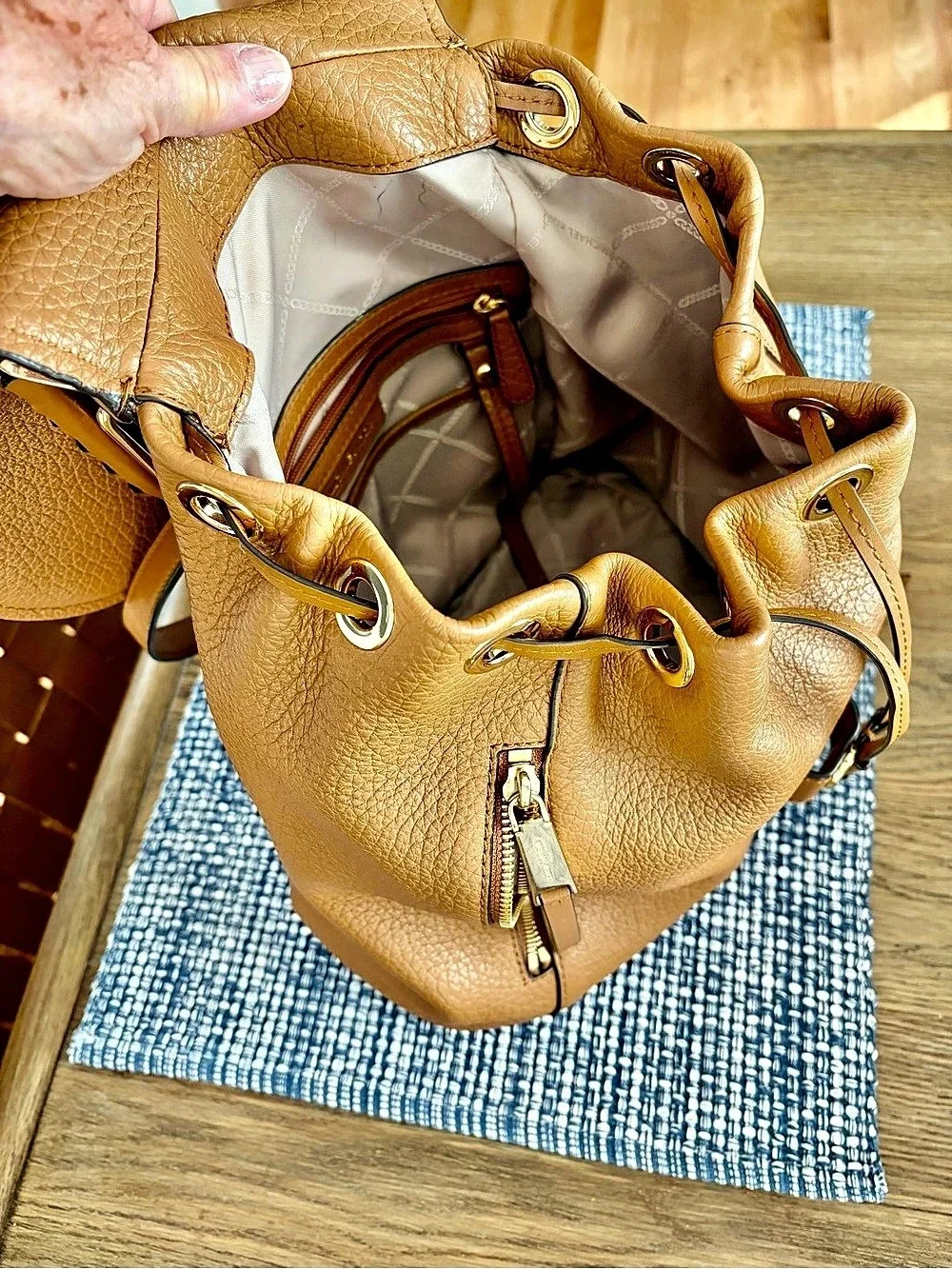 Michael Kors Leather Flap Backpack Brown